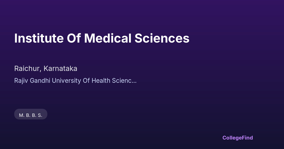 institute of medical sciences