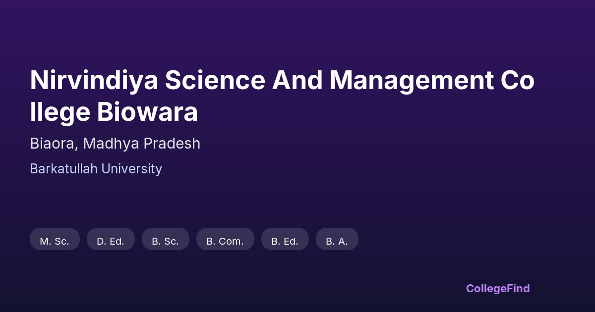 nirvindiya science and management college biowara