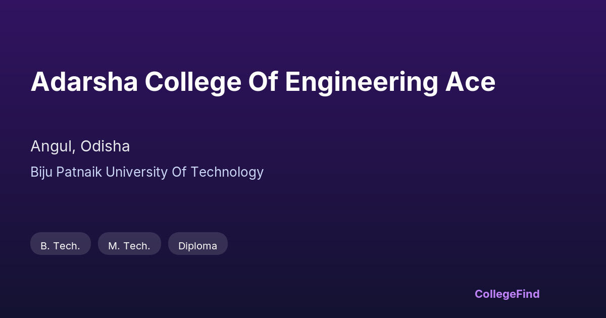 adarsha college of engineering ace