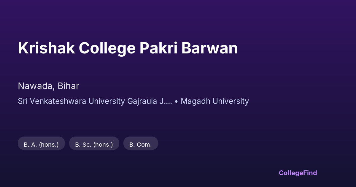 krishak college pakri barwan