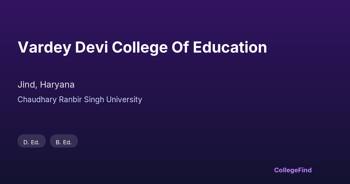 vardey devi college of education