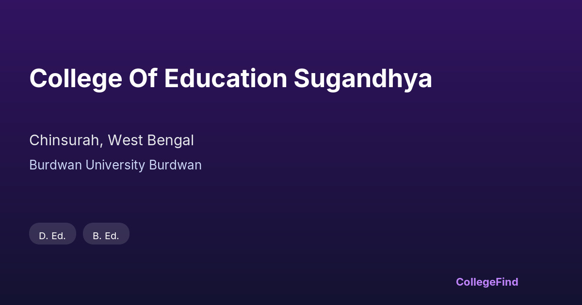 college of education sugandhya
