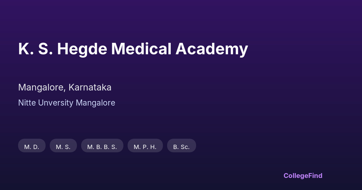 k. s. hegde medical academy