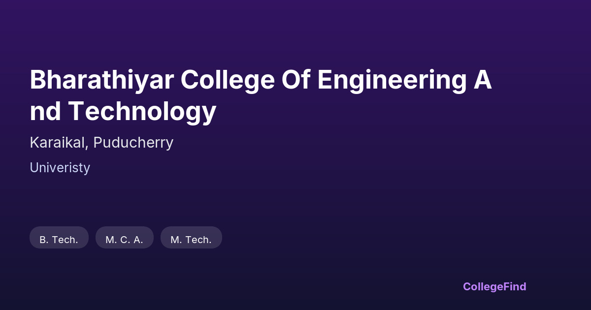 bharathiyar college of engineering and technology