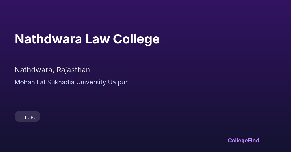 nathdwara law college