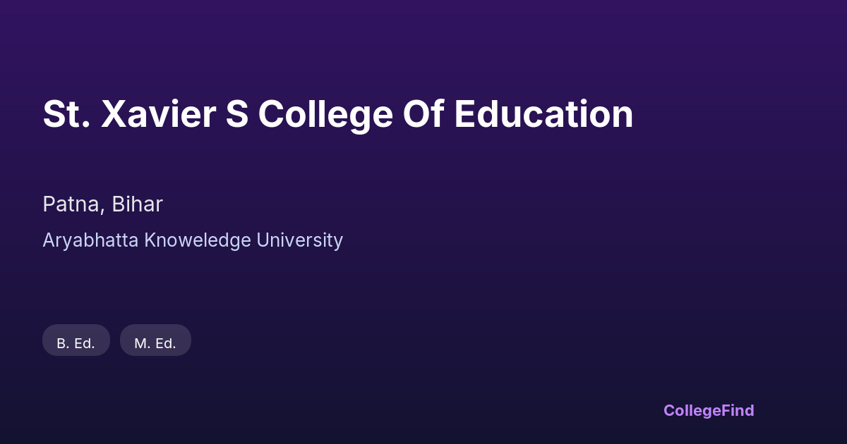 st. xavier s college of education