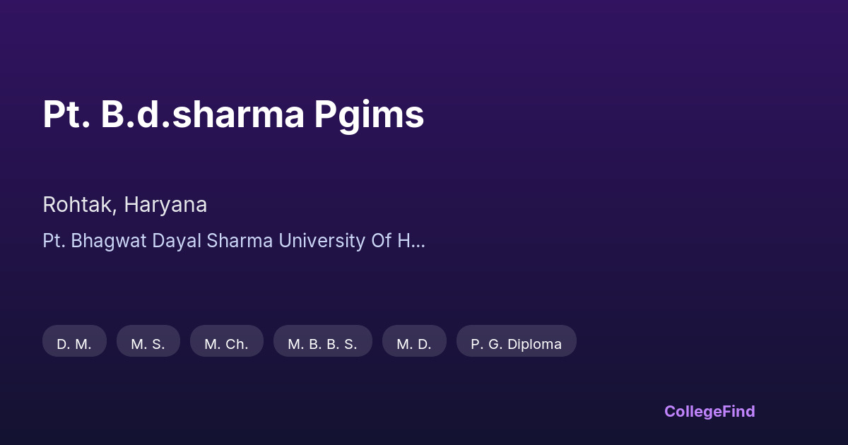pt. b.d.sharma pgims