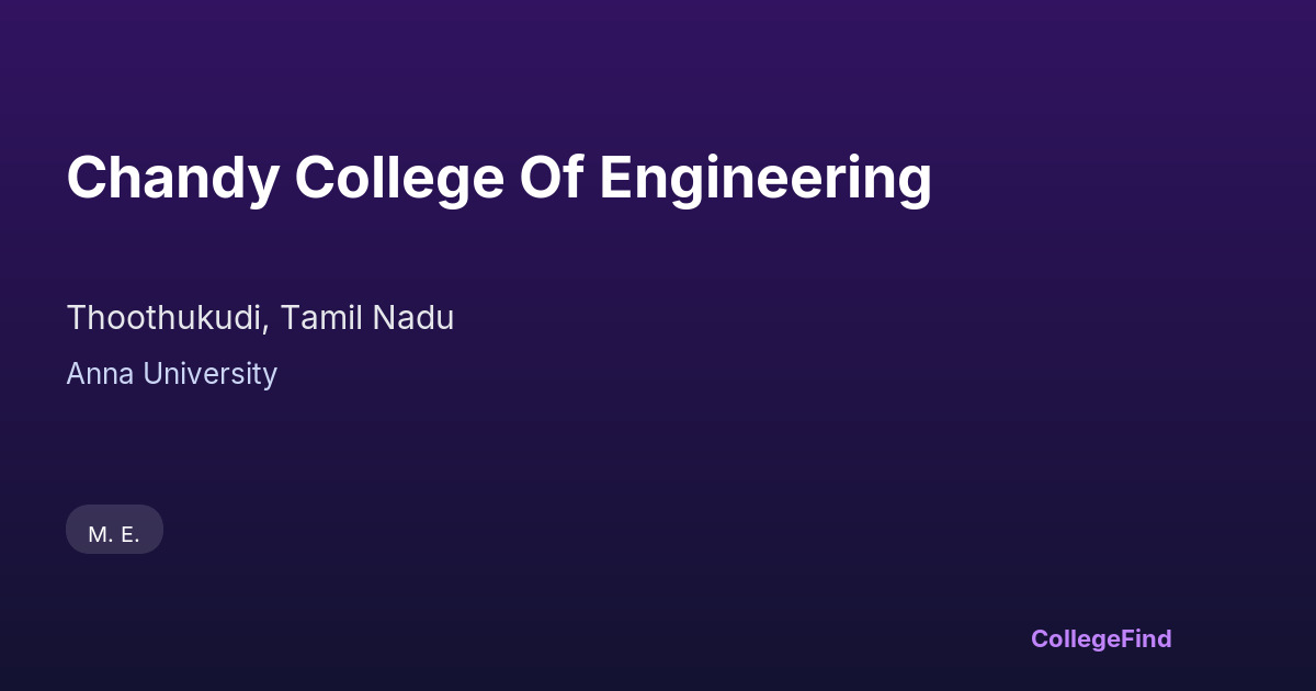chandy college of engineering