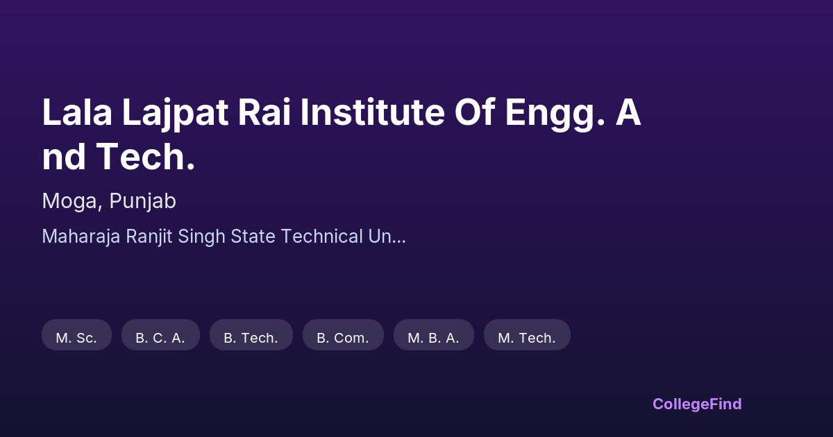 lala lajpat rai institute of engg. and tech.