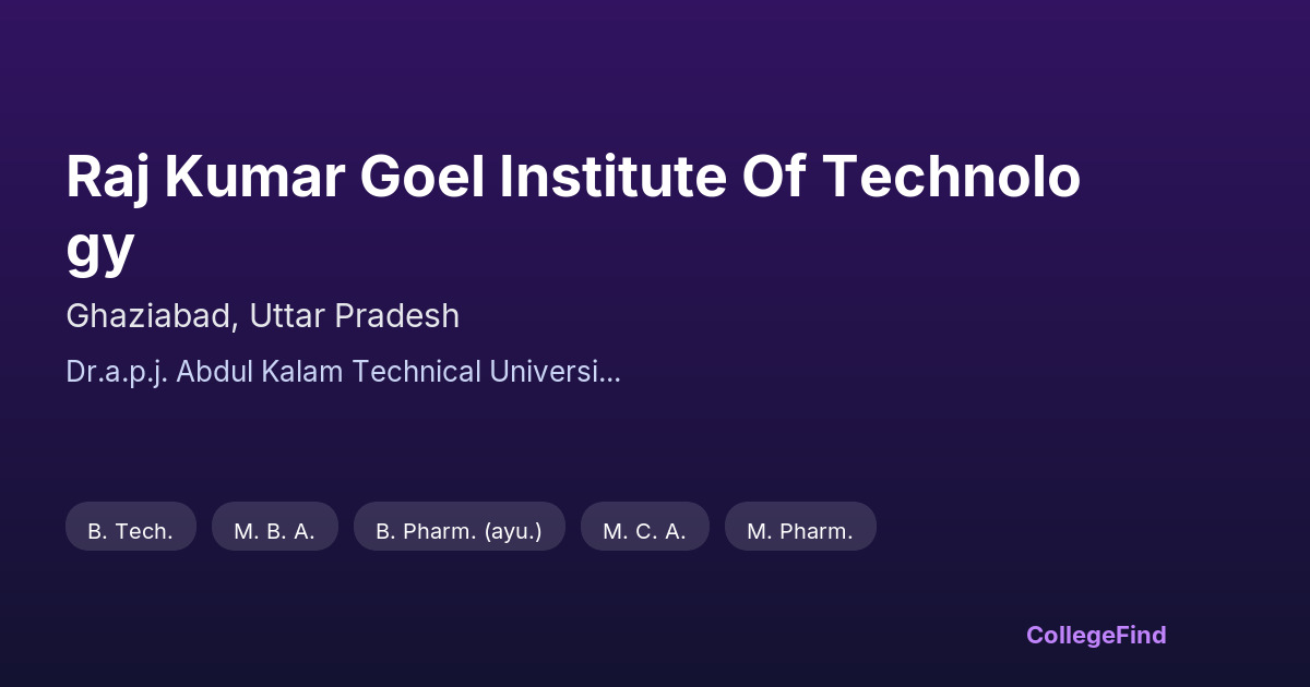 raj kumar goel institute of technology