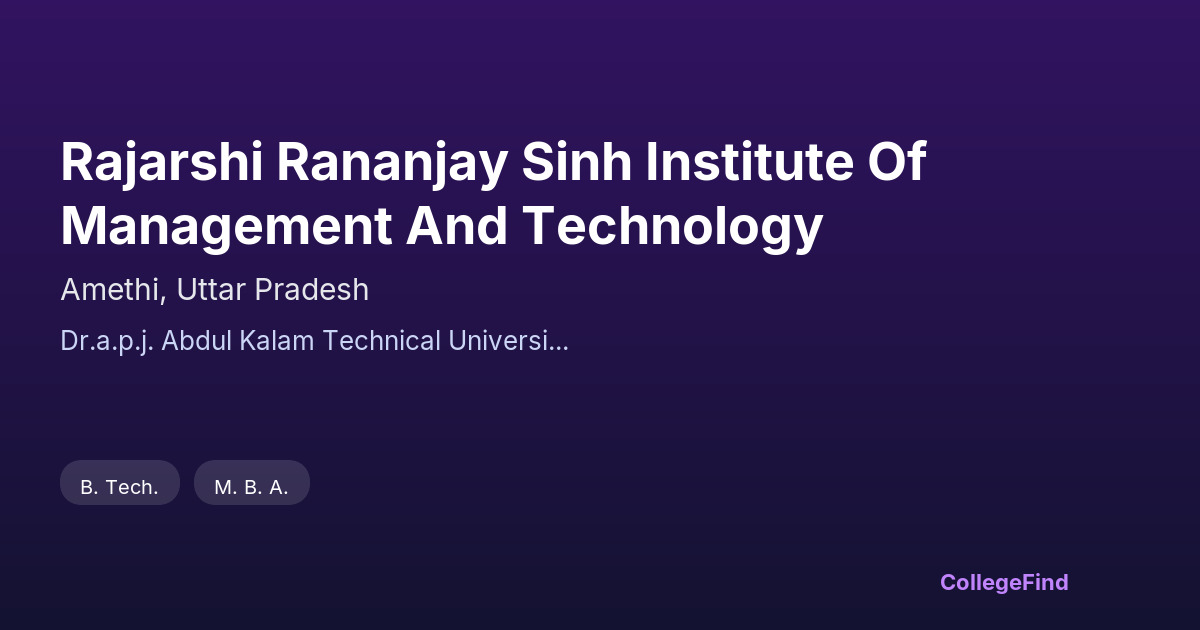 rajarshi rananjay sinh institute of management and technology