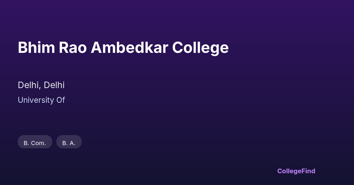 bhim rao ambedkar college