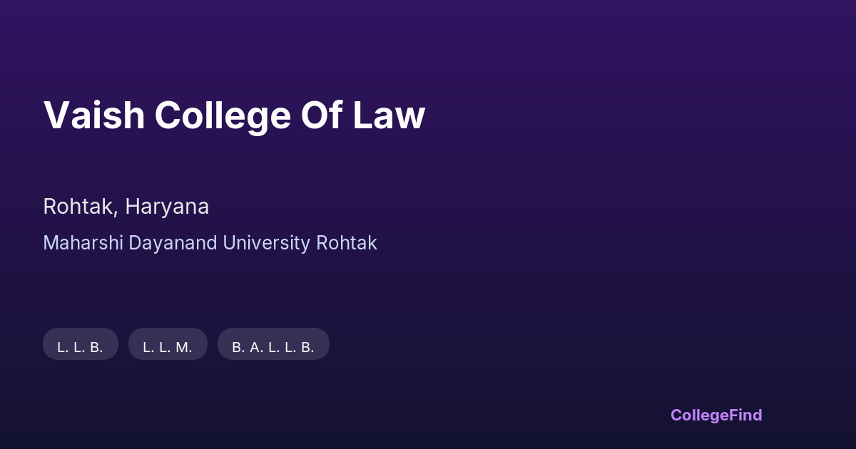 vaish college of law