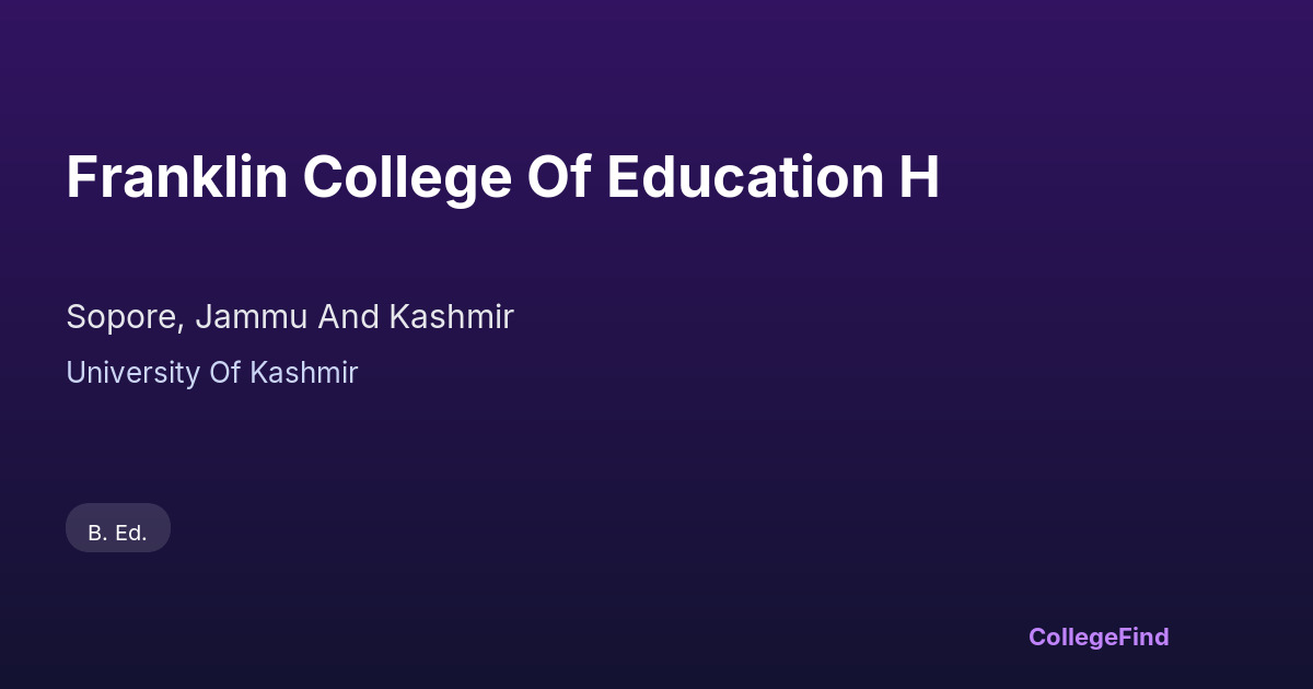 franklin college of education h