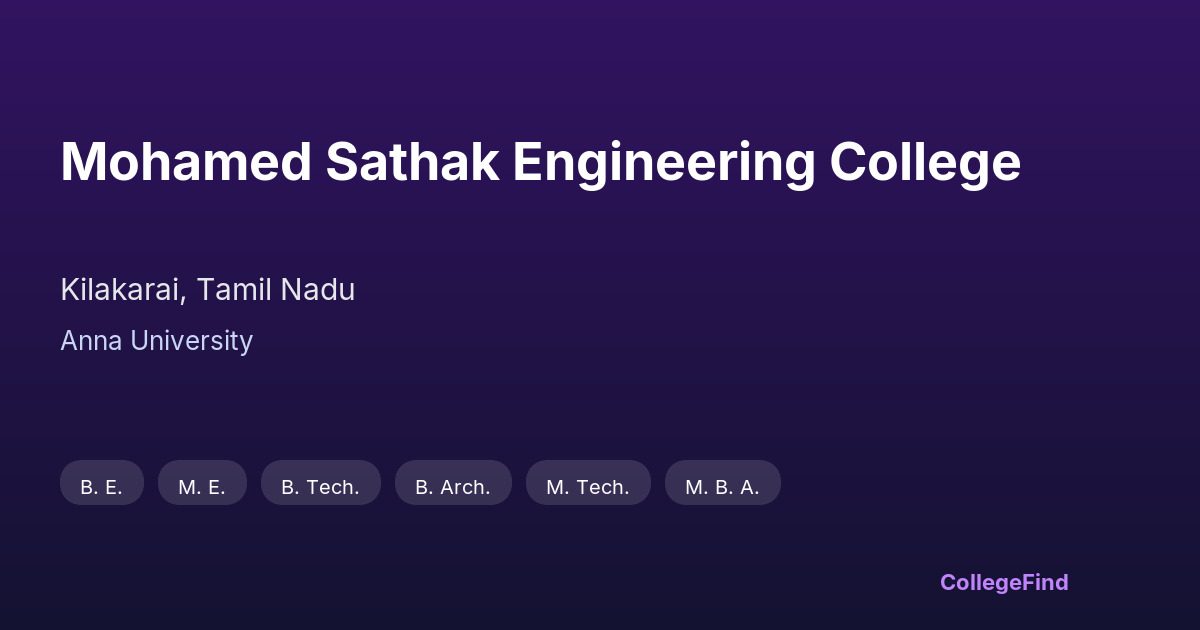 mohamed sathak engineering college