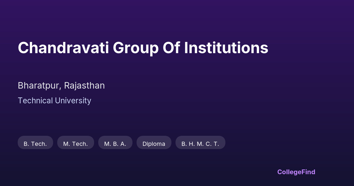 chandravati group of institutions