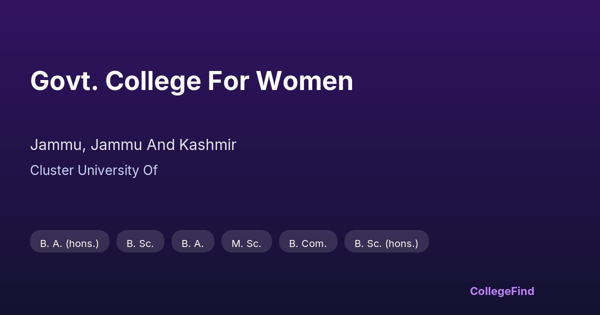 govt. college for women