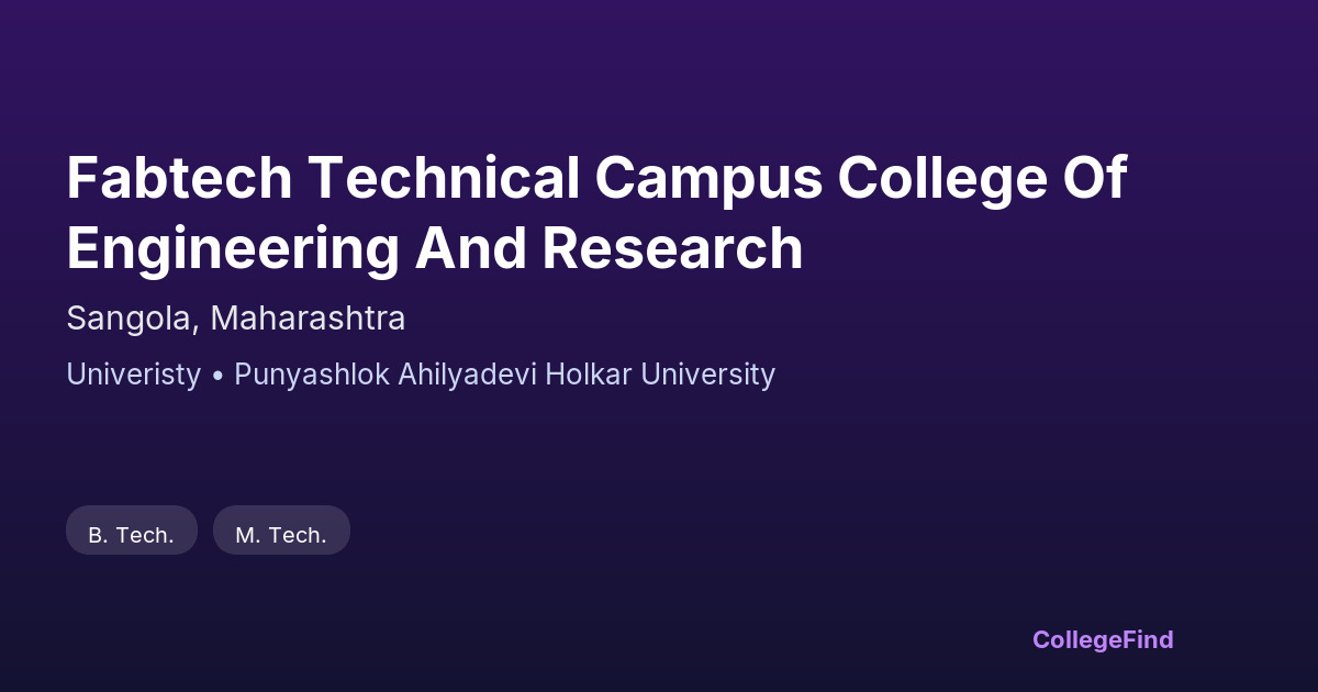 fabtech technical campus college of engineering and research