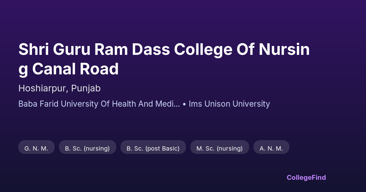 shri guru ram dass college of nursing canal road