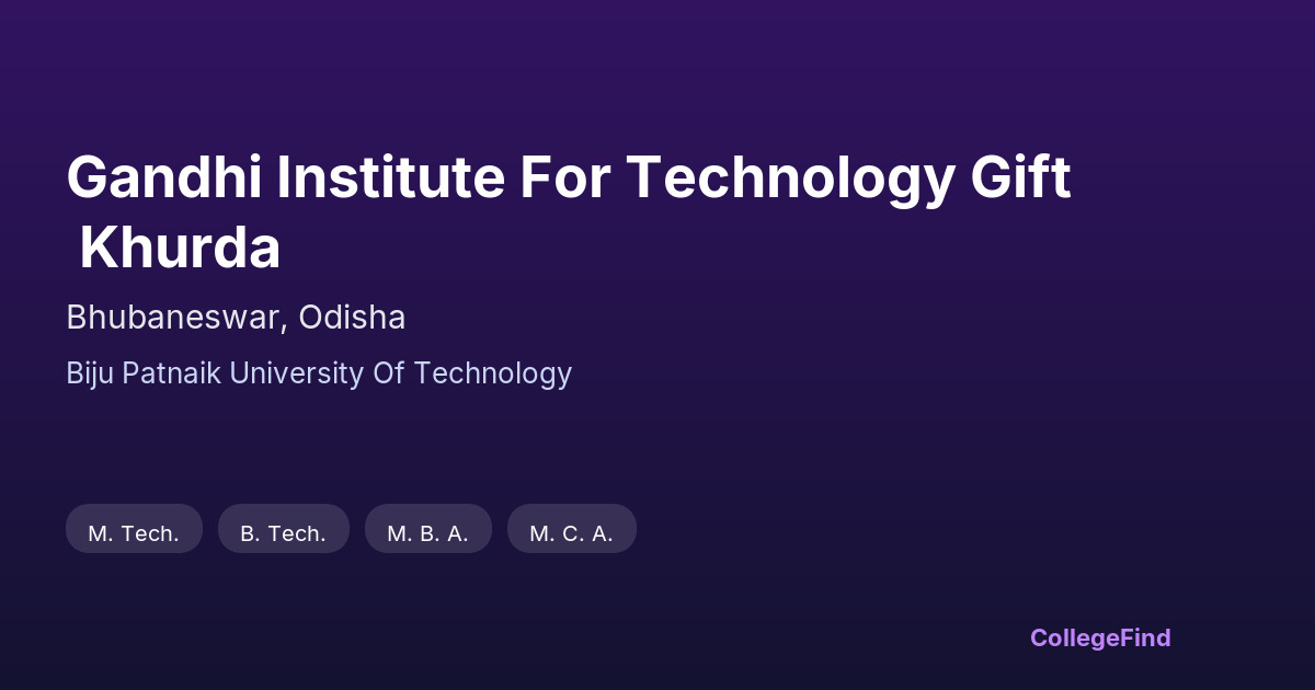 gandhi institute for technology gift khurda