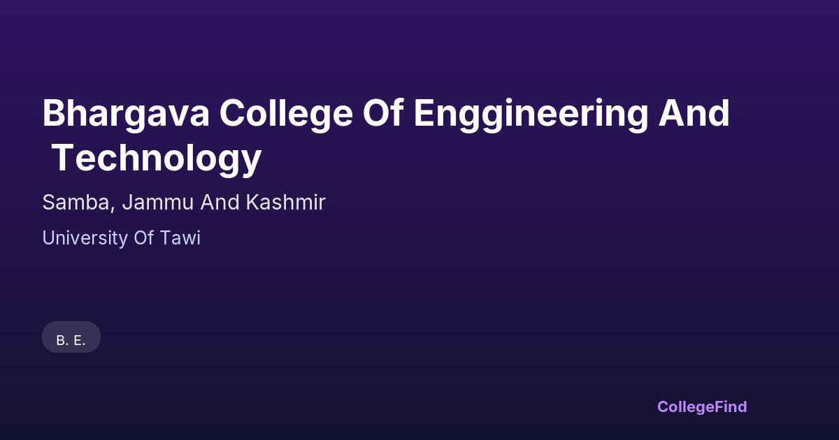 bhargava college of enggineering and technology