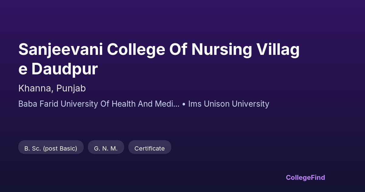 sanjeevani college of nursing village daudpur