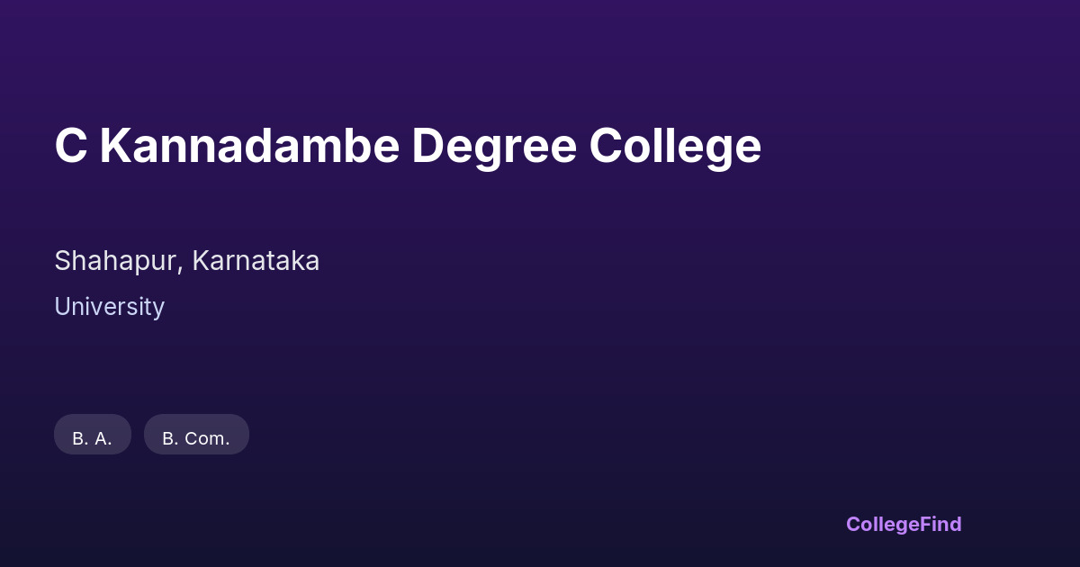 c kannadambe degree college