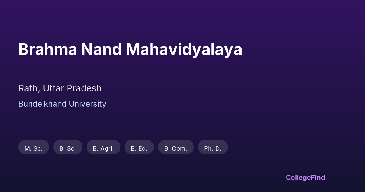 brahma nand mahavidyalaya