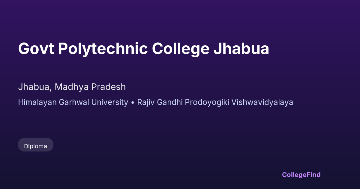 govt polytechnic college jhabua