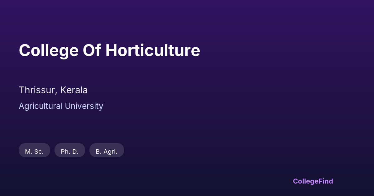 college of horticulture