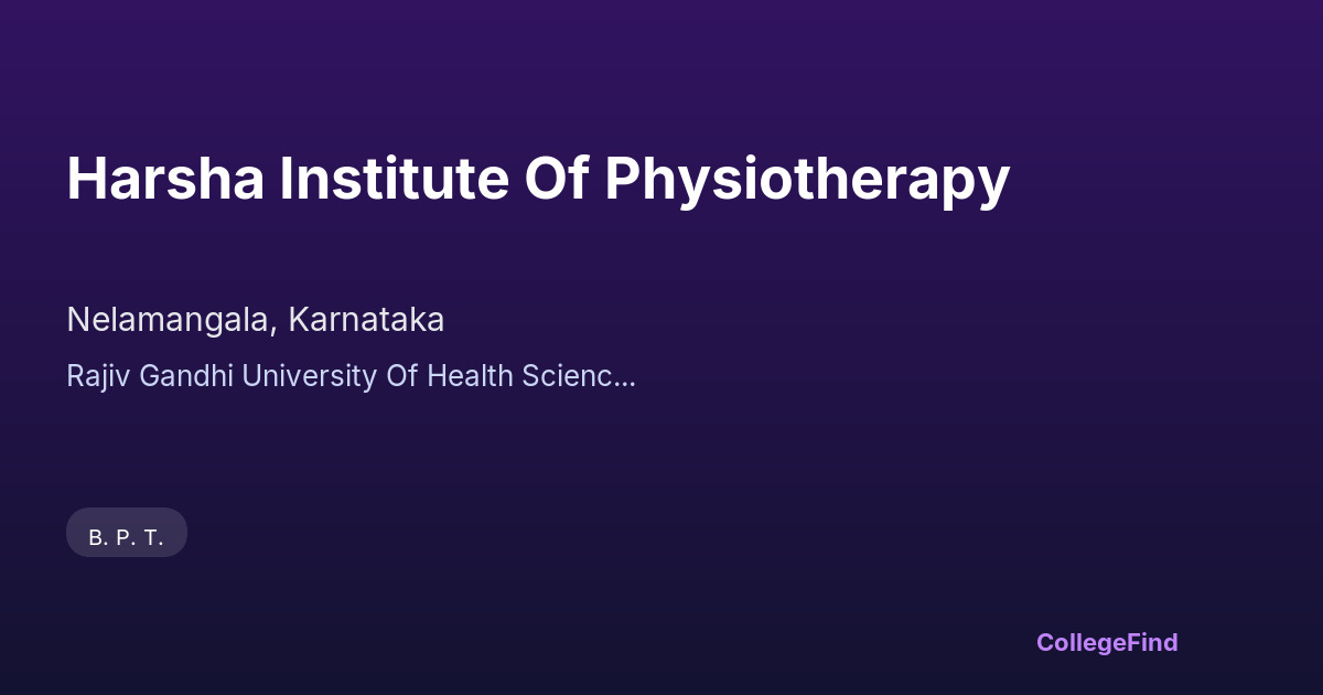 harsha institute of physiotherapy