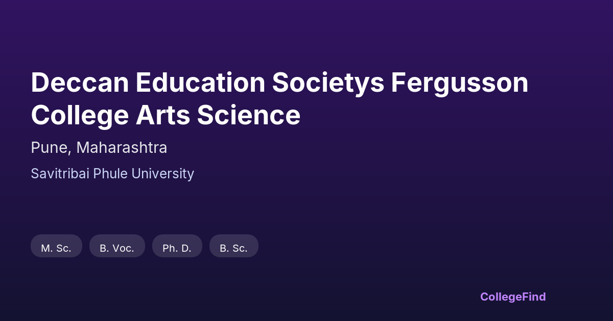 deccan education societys fergusson college arts science