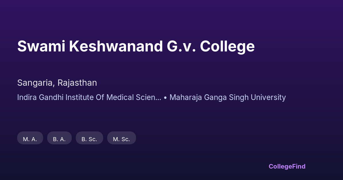 swami keshwanand g.v. college