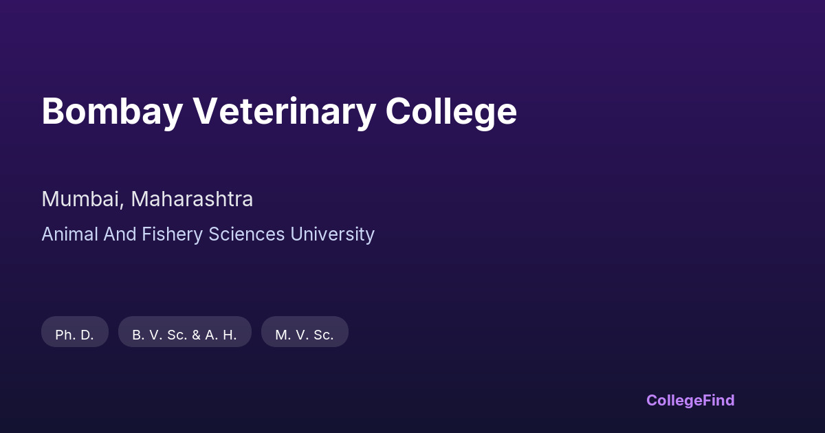 bombay veterinary college