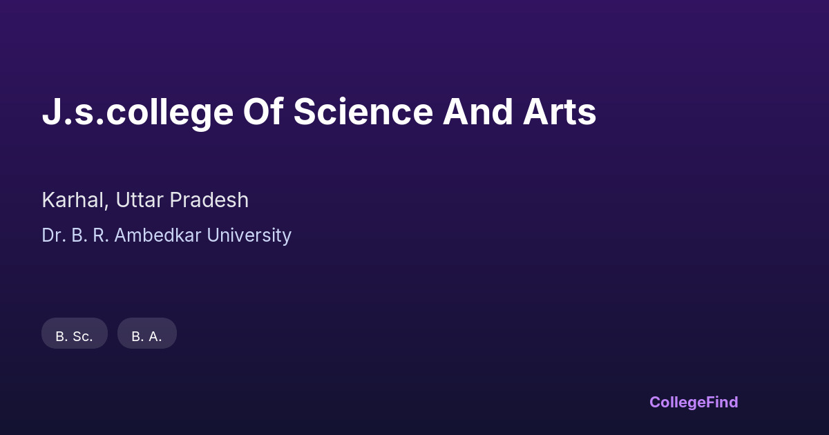 j.s.college of science and arts