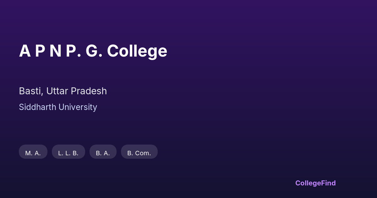 a p n p. g. college