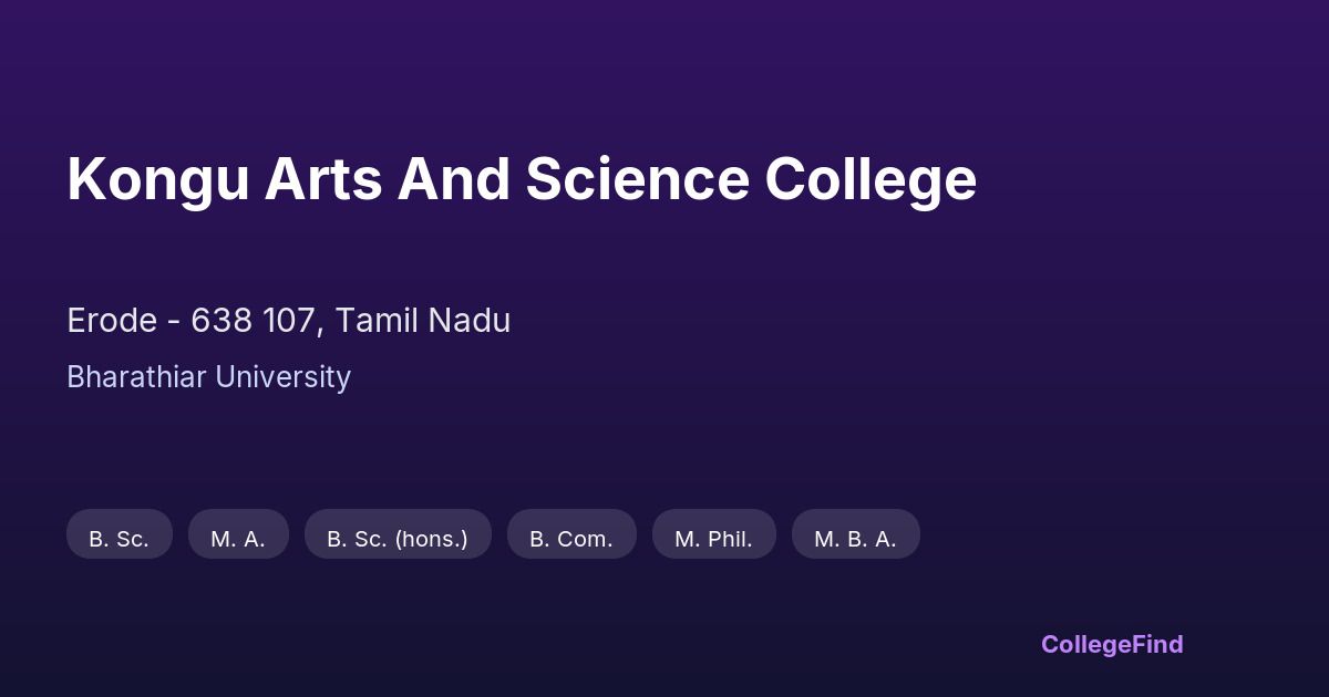 kongu arts and science college