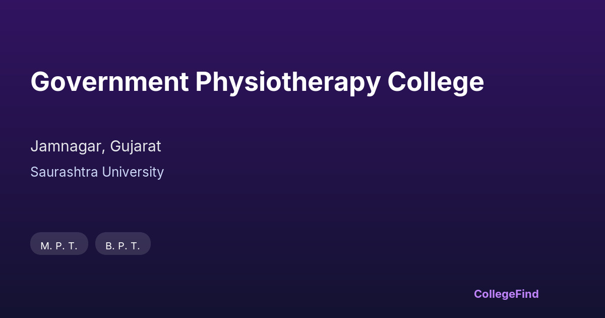 government physiotherapy college