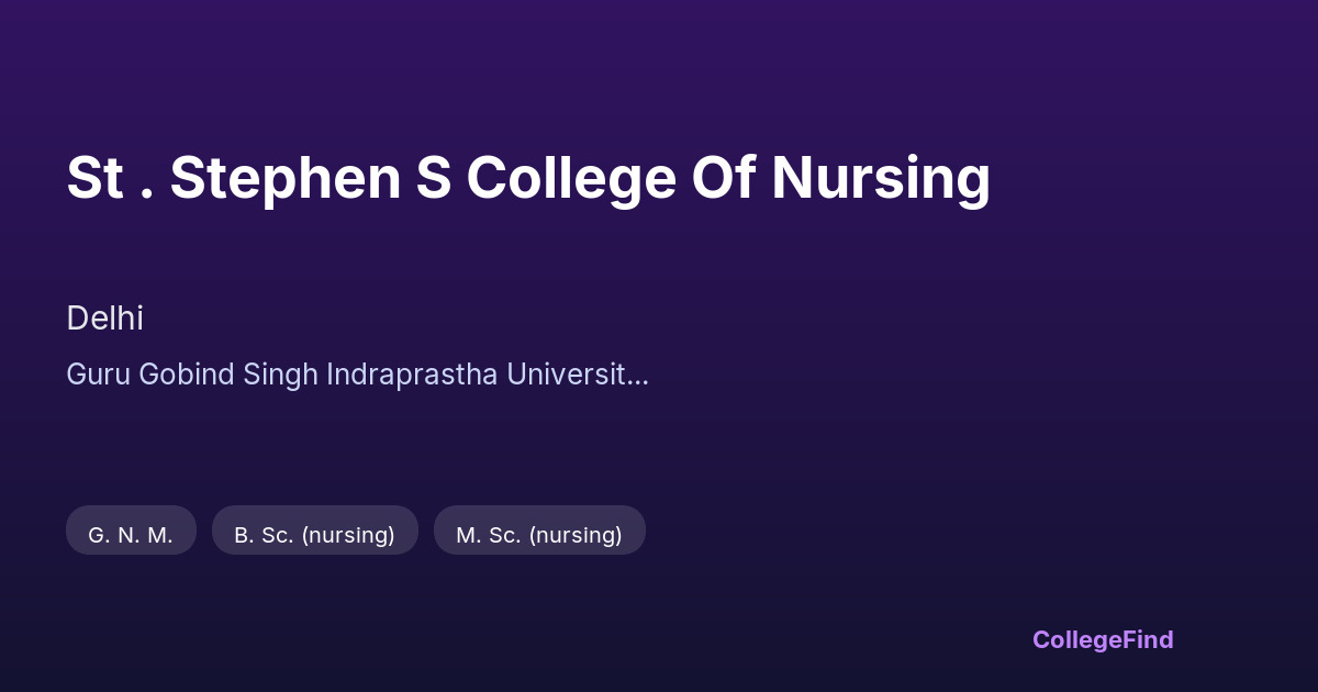 st . stephen s college of nursing
