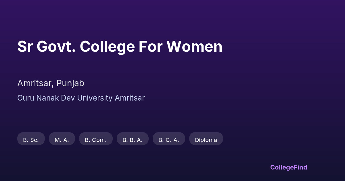 sr govt. college for women