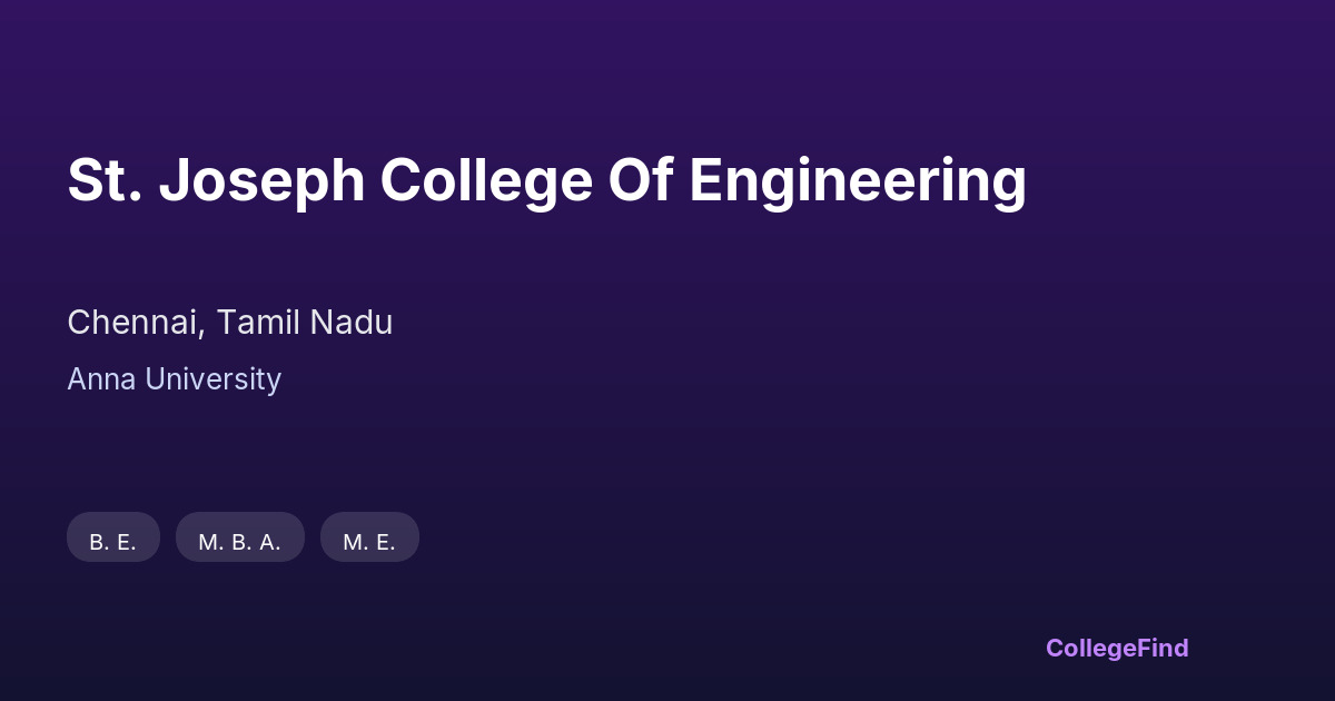 st. joseph college of engineering