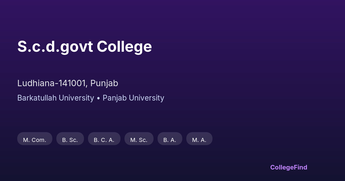 s.c.d.govt college