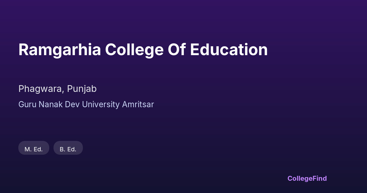 ramgarhia college of education