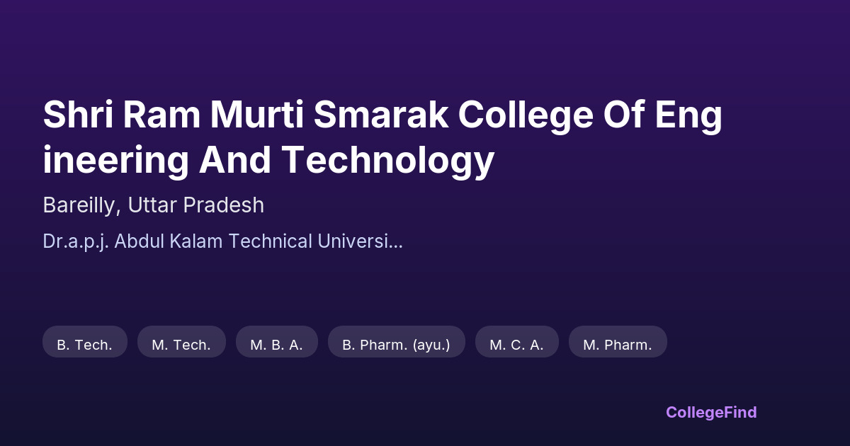 shri ram murti smarak college of engineering and technology