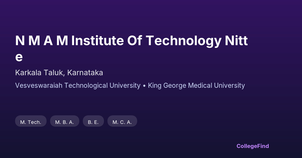 n m a m institute of technology nitte