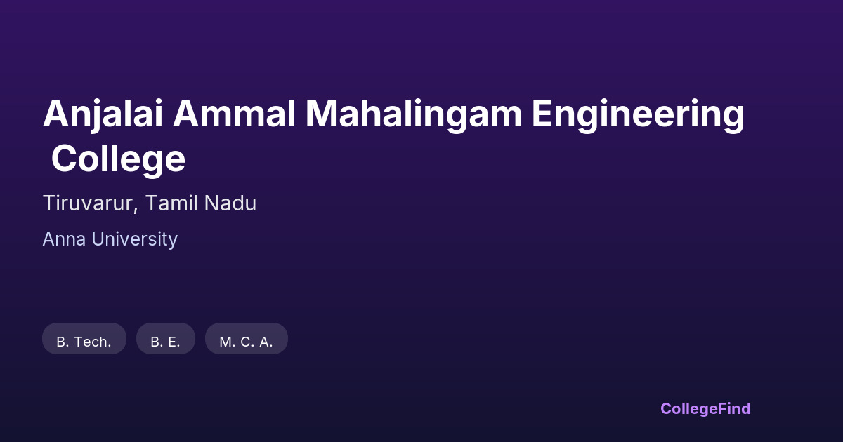 anjalai ammal mahalingam engineering college