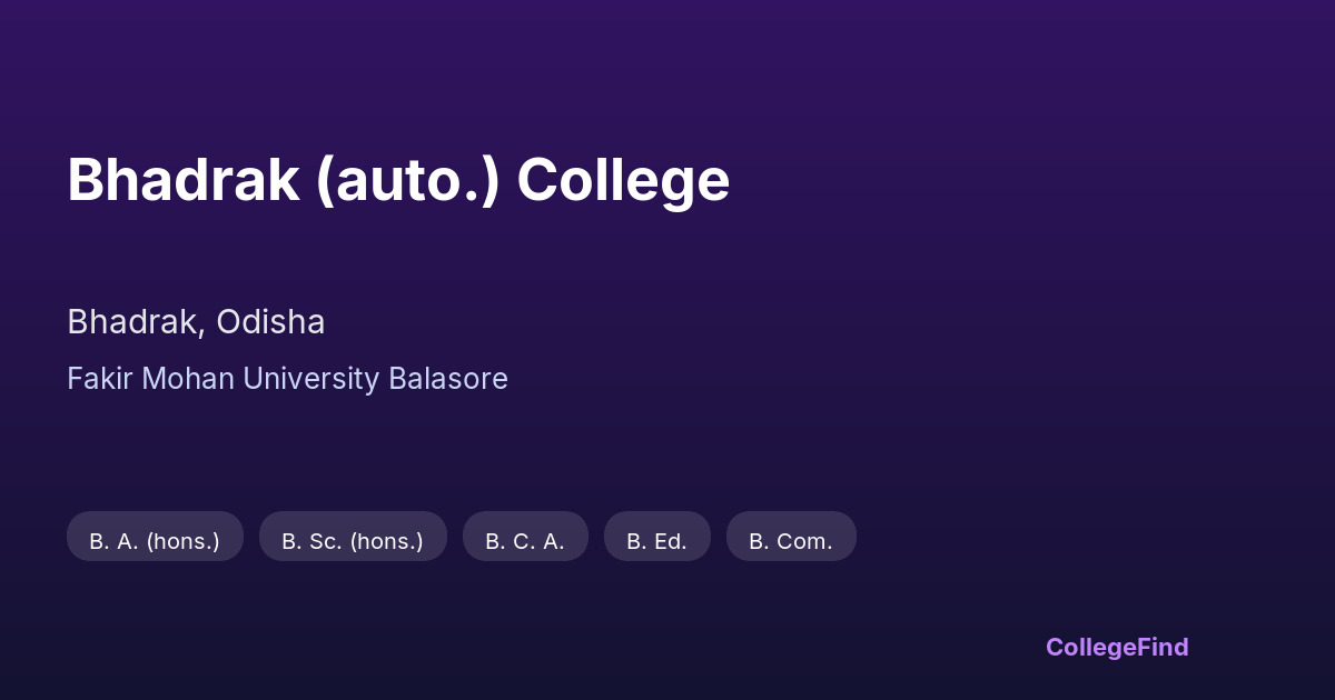 bhadrak (auto.) college