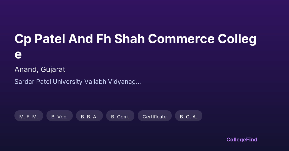 cp patel and fh shah commerce college