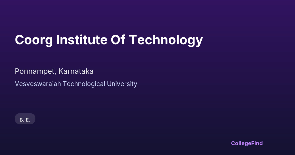 coorg institute of technology