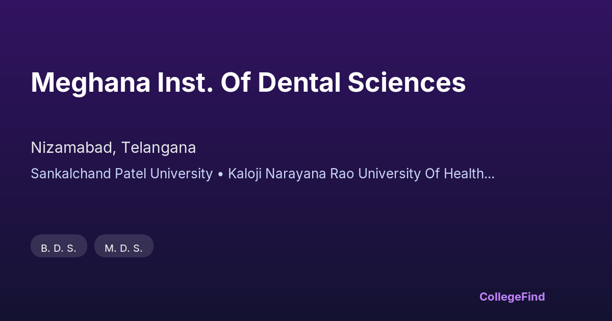 meghana inst. of dental sciences
